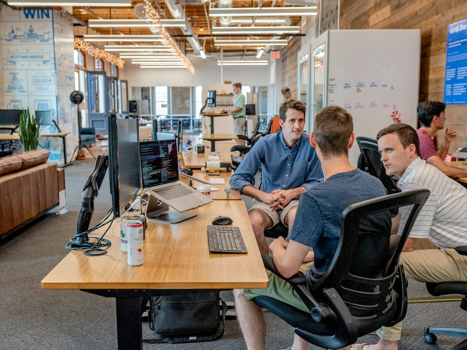 Open office with people working at desks